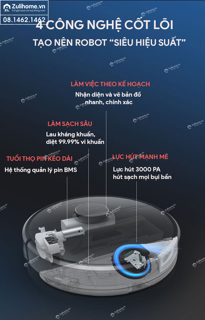 Robot Hút Bụi Lau Nhà Dreame D9 – Hàng Công ty, Bản Quốc tế 3 robot hut bui dreame d9 zulihome 2 1