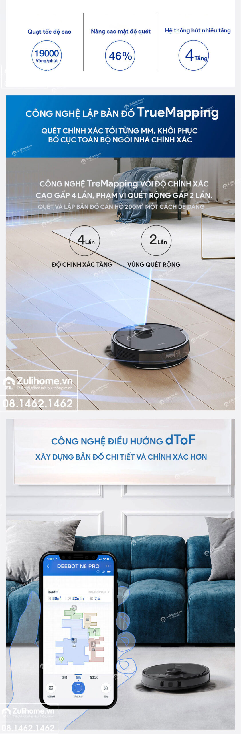 Ecovacs Deebot N8 PRO with dToF 7 robot hut bui ecovacs deebot n8 pro 6 1 scaled