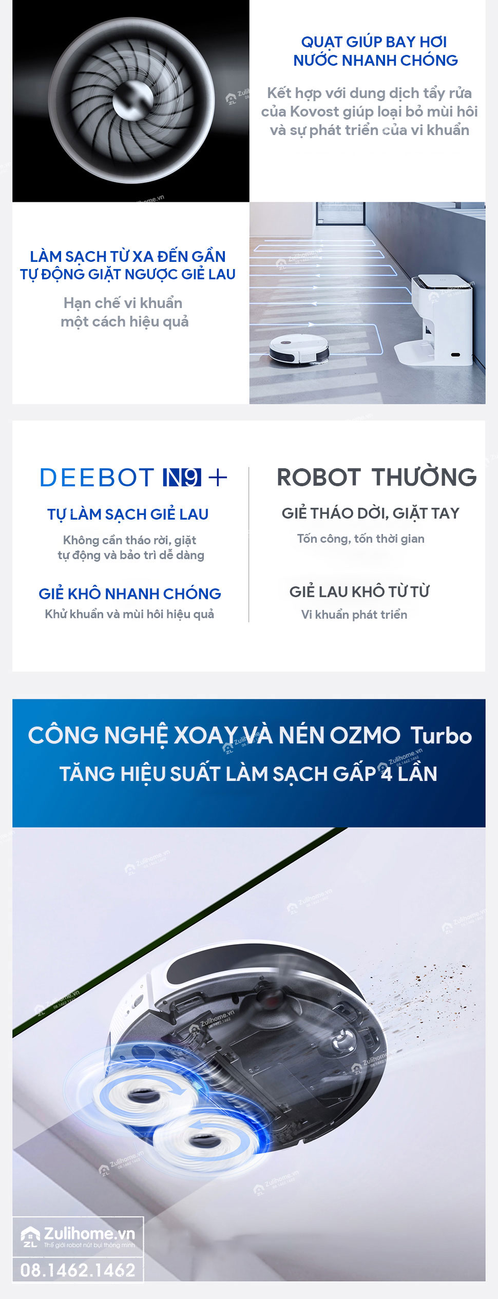 Robot Hút Bụi Lau Nhà Ecovacs Deebot N9 Plus 3 Ecovacs Deebot N9+