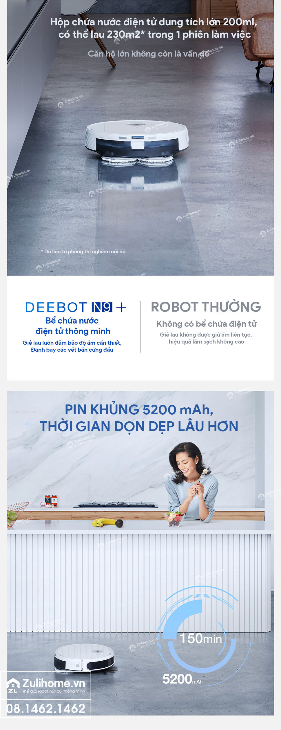 Robot Hút Bụi Lau Nhà Ecovacs Deebot N9 Plus 6 Ecovacs Deebot N9+