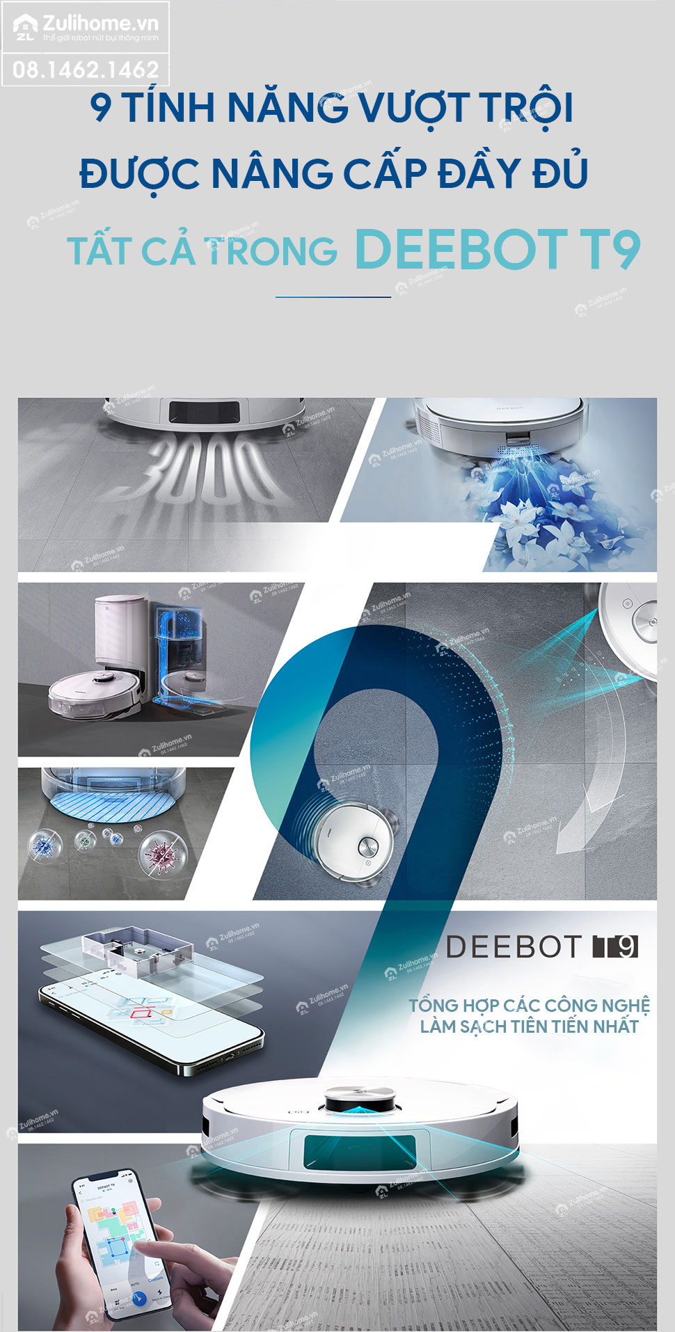 Robot Hút Bụi Lau Nhà Ecovacs Deebot T9 MAX 19 Ecovacs Deebot T9