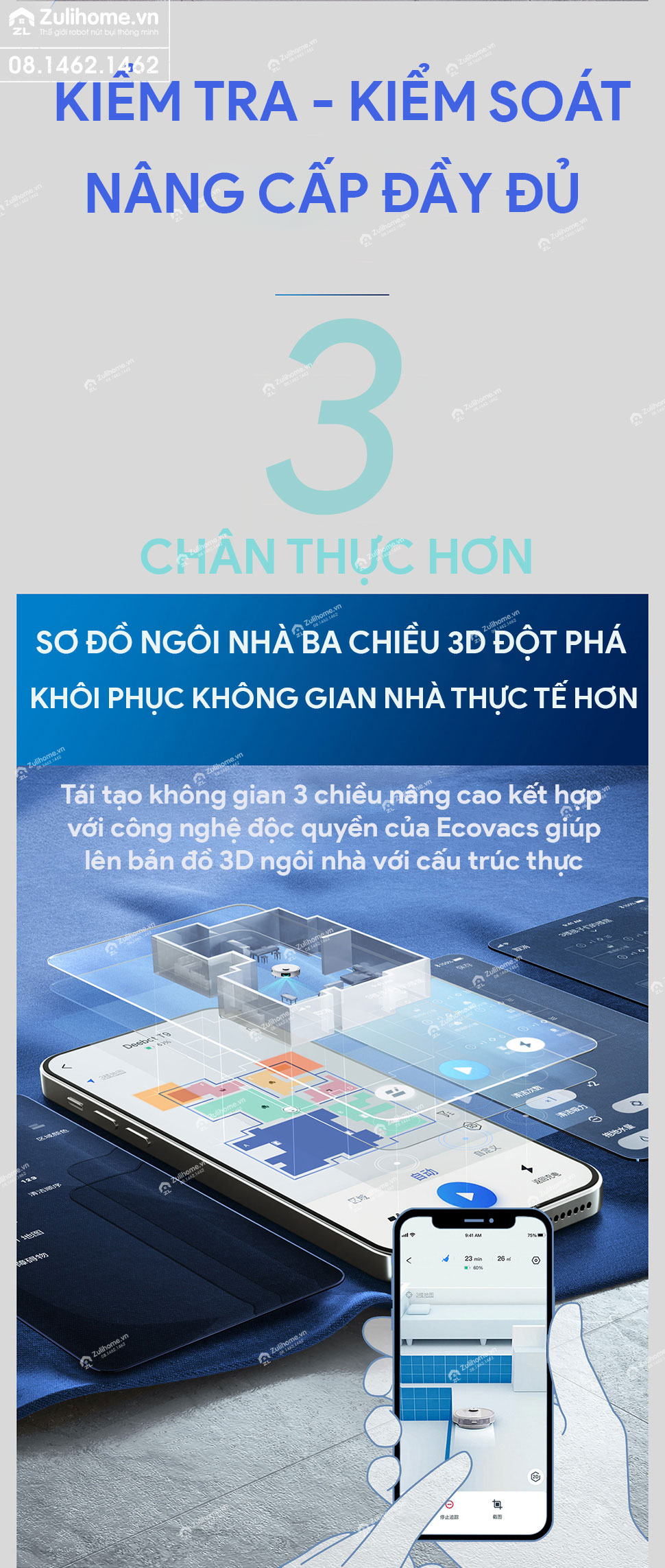 Robot Hút Bụi Lau Nhà Ecovacs Deebot T9 MAX 5 robot hut bui ecovacs t9 zulihome 6
