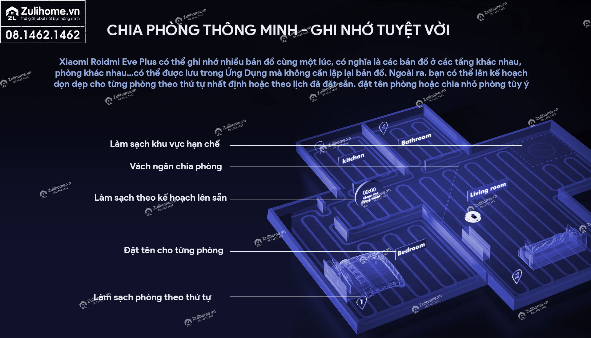 Robot Hút Bụi Lau Nhà Xiaomi Roidmi EVE Plus – Hàng Công ty, Bản Quốc tế 7 robot hut bui xiaomi roidmi zulihome 6 1