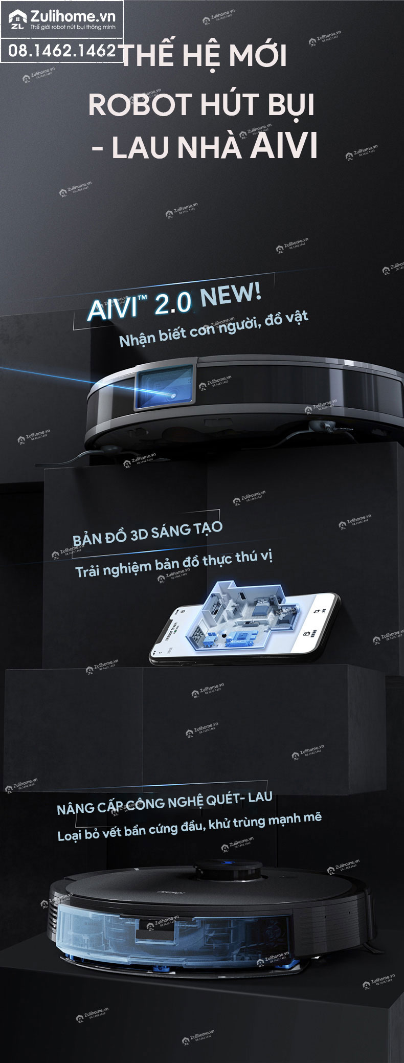 Robot Hút Bụi Lau Nhà Ecovacs Deebot T9 AIVI 2 robot hut bui ecovacs deebot t9aivi zulihome 1