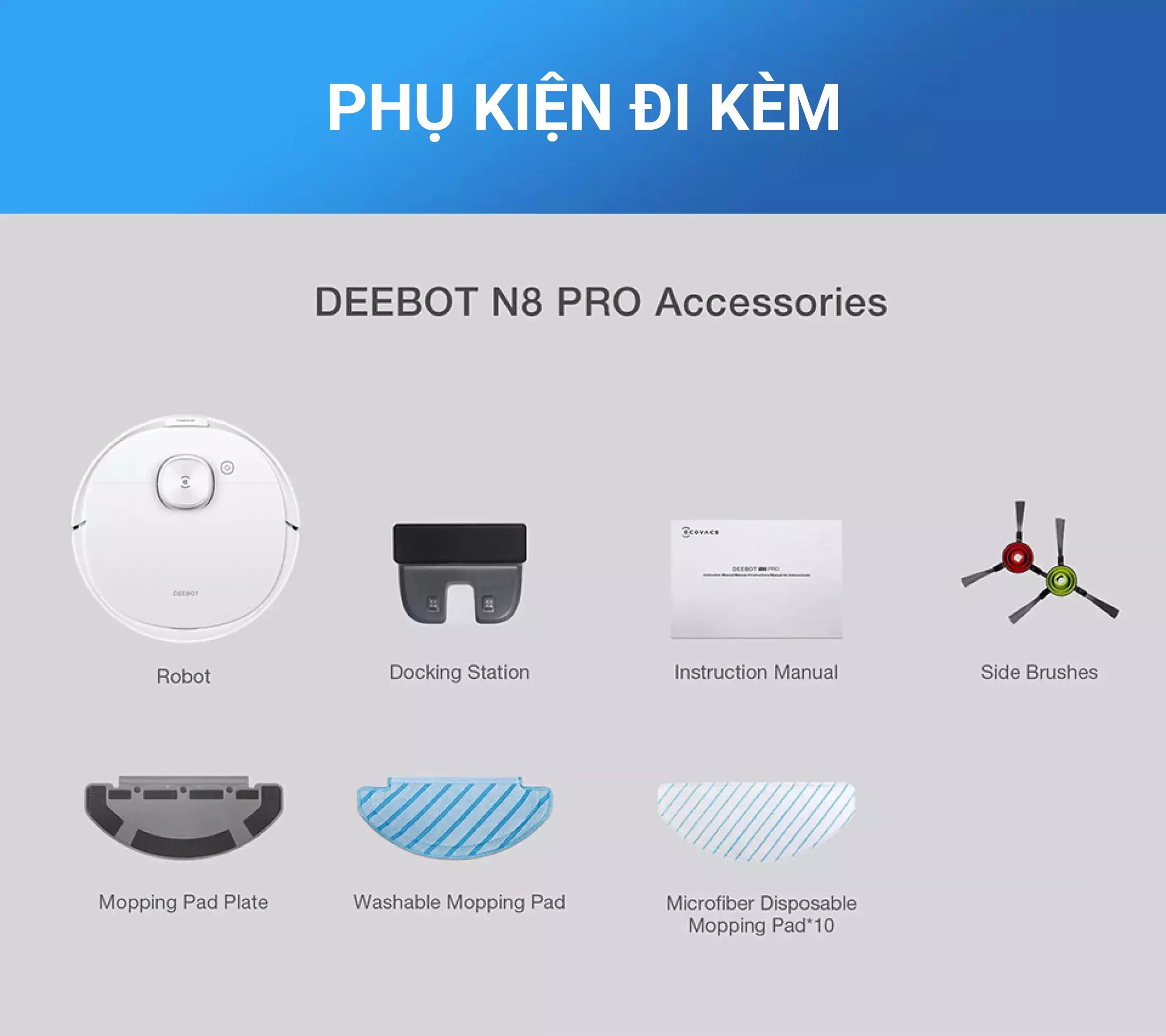 Robot Hút Bụi Lau Nhà Ecovacs Deebot N8 Pro – Hàng Công ty, Bản Quốc Tế 10 N8 Pro 10