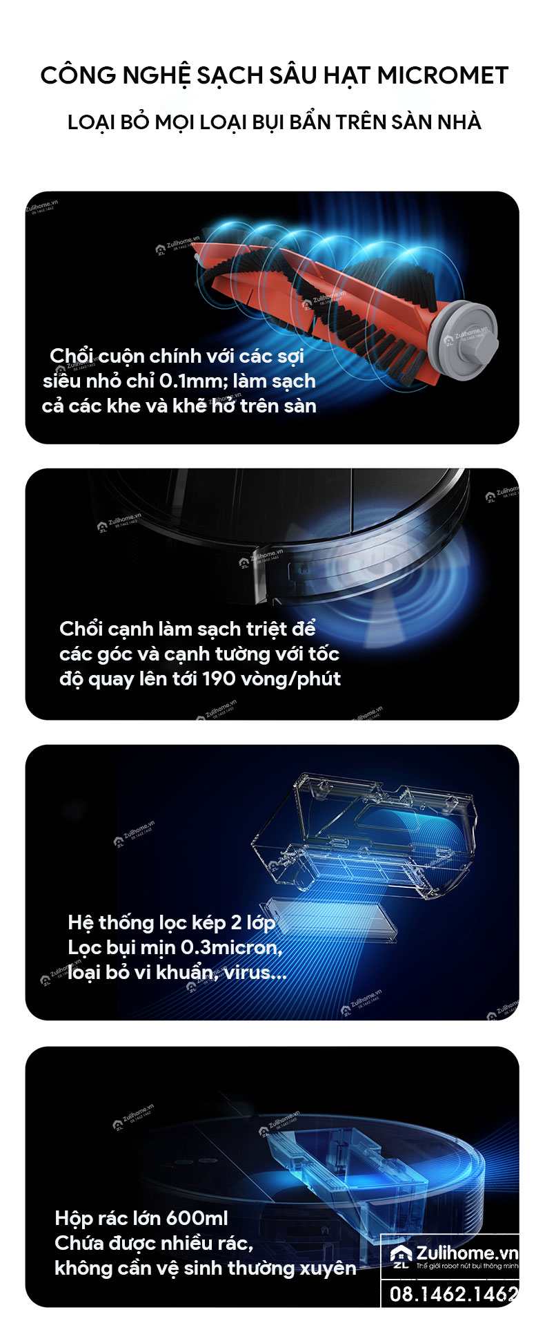 Robot Hút Bụi Lau Nhà Dreame F9 – Hàng Công ty, Bản Quốc tế 9 robot hut bui dreame f9 zulihome 8