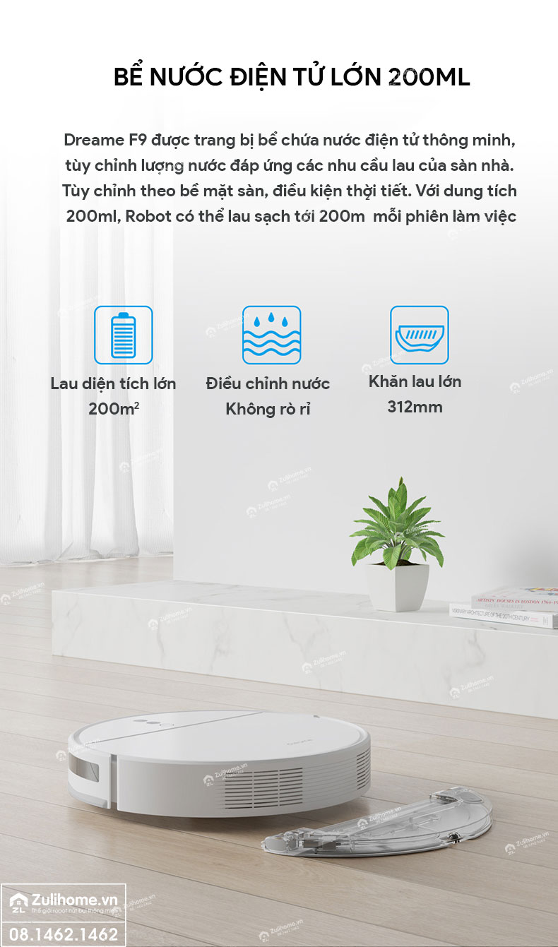 Robot Hút Bụi Lau Nhà Dreame F9 – Hàng Công ty, Bản Quốc tế 10 robot hut bui dreame f9 zulihome 9