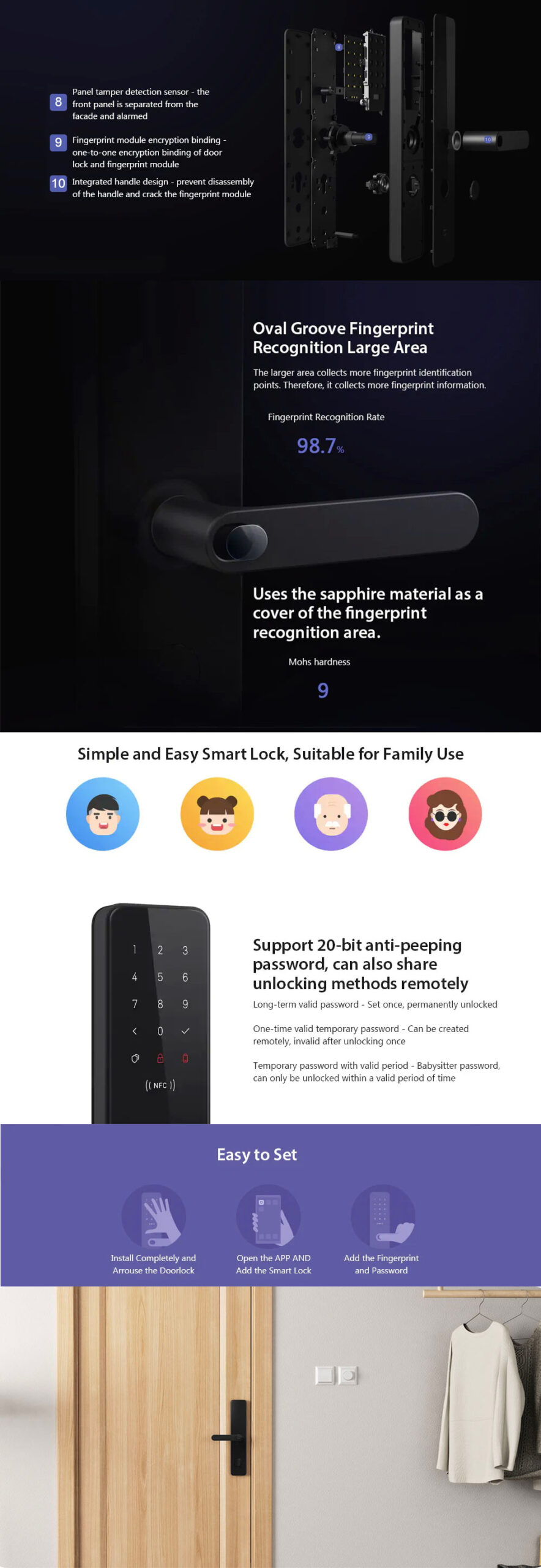 Khóa Cửa Vân Tay Thông Minh Xiaomi Mijia Smart Door Lock - MJZNMS03LM 2 xiaomi smart door lock 2 scaled