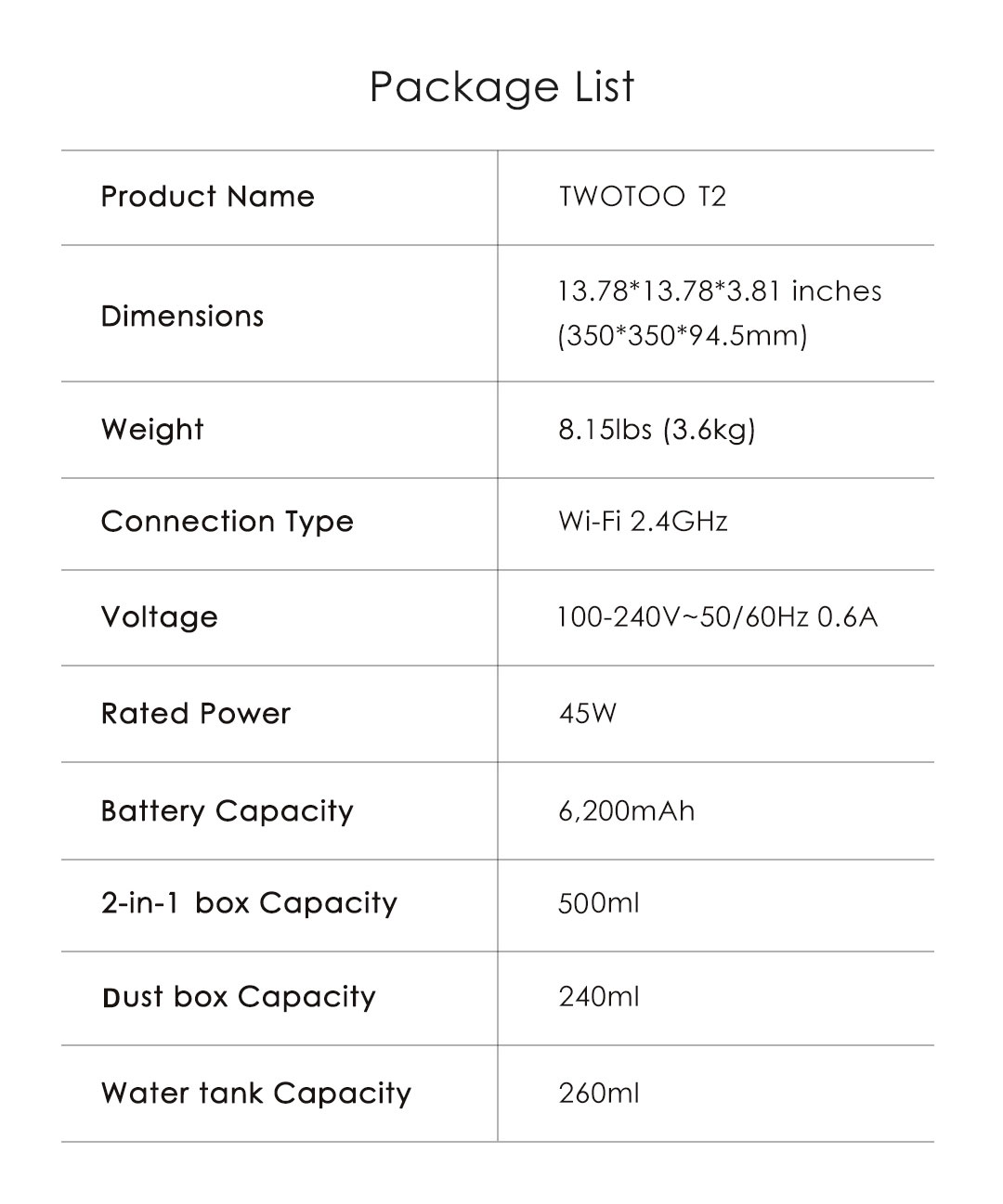 Robot hút bụi lau nhà Twotoo T2 14 sp robot Twotoo T2 14